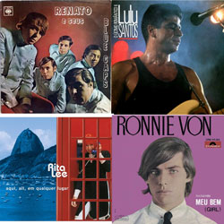 Capa disco vários discos, Ronnie Von, Lulu Santos, Renato e seus blue caps e Rita Lee